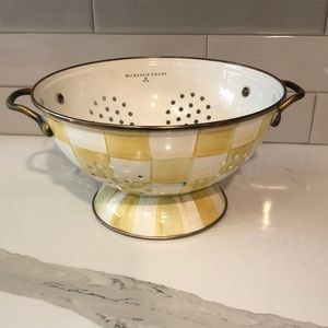 Mackenzie Childs parchment check enamel colander